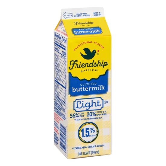 Friendship 1.5% Light Cultured Buttermilk (1 quart)