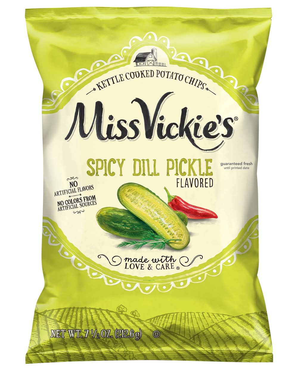 Miss Vickie's Kettle Cooked Potato Chips, Spicy Dill Pickle (7.5 oz)