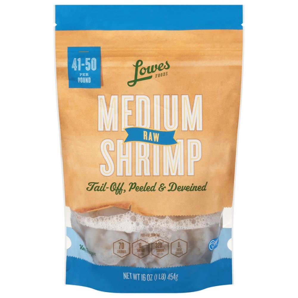 Lowes Foods Jumbo Frozen Raw Peeled & Deveined Tail on Shrimp (16 oz)