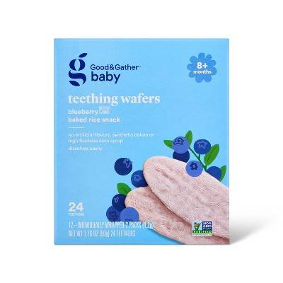 Good & Gather Blueberry Teething Wafers Baby Snacks (1.76 oz, 24 ct)