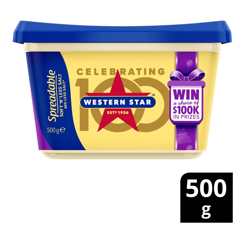 Western Star Soft N Less Salt Spreadable Butter (500g)