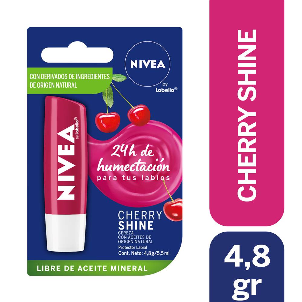 Nivea · Bálsamo labial cherry shine (4,8 g)