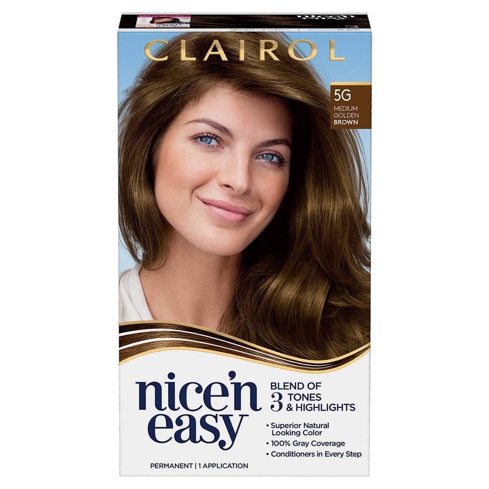 Clairol Nice'n Easy Permanent Hair Color, 5G Medium Golden Brown