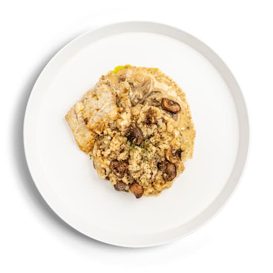 Wild Halibut with Forest Risotto