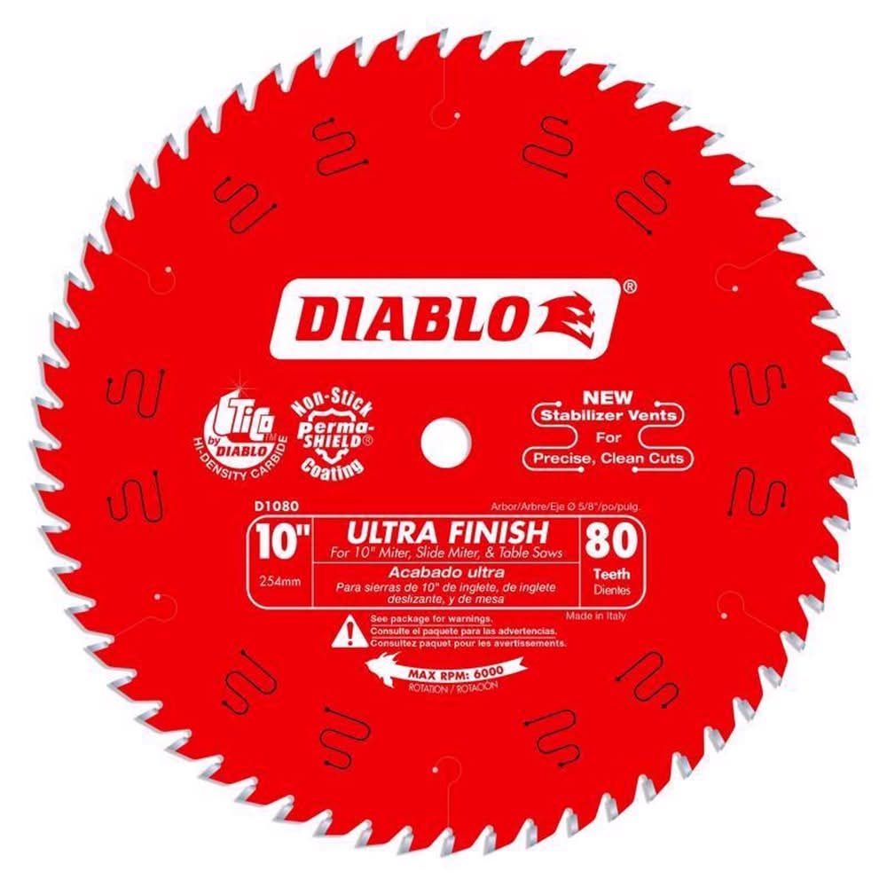 Diablo 10 In. D X 5/8 In. Tico Hi-Density Carbide Circular Saw Blade 80 Teeth 1 Pk
