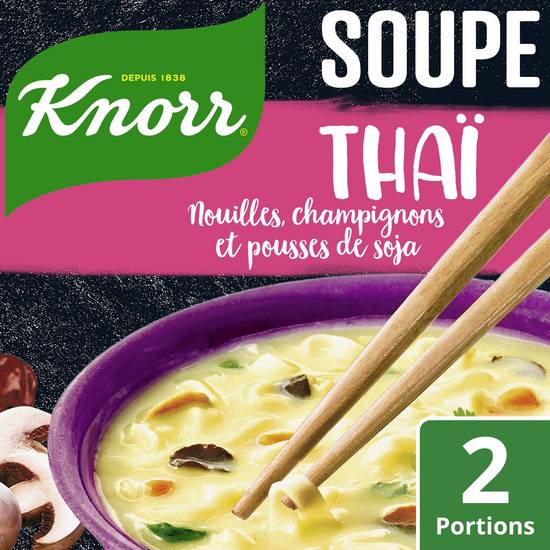 Soupe déshydratée Thaï nouilles champignons pousses de soja  KNORR - le sachet de 69 g
