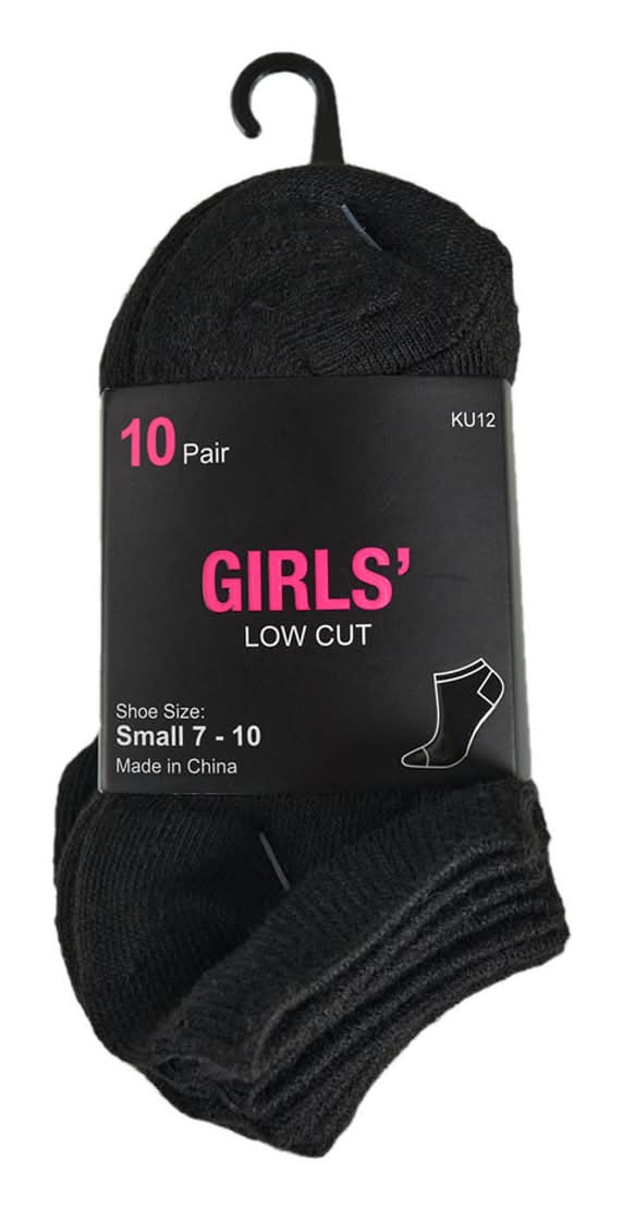 Girls' Low Cut Socks, S, Assorted (12 ct)