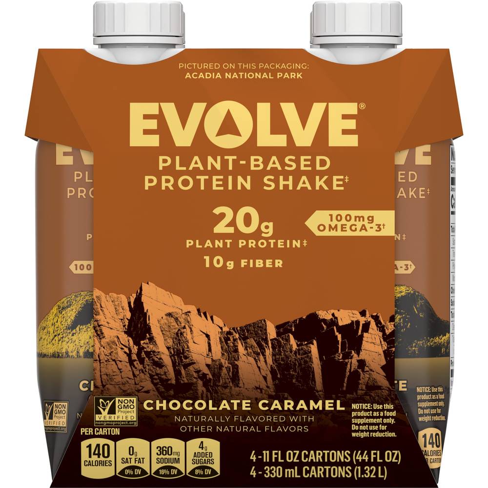 Evolve Plant-Based Protein Shake (4 ct, 11 fl oz) (chocolate-caramel)