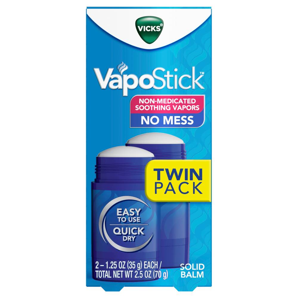 Vicks Vapostick Solid Balm Soothing Vapors (1.25 oz, 2 ct)