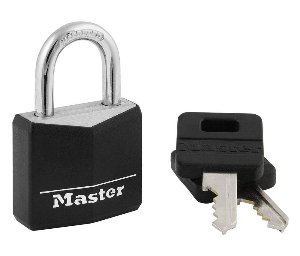Master Lock Vinyl Covered Brass Padlock, Black