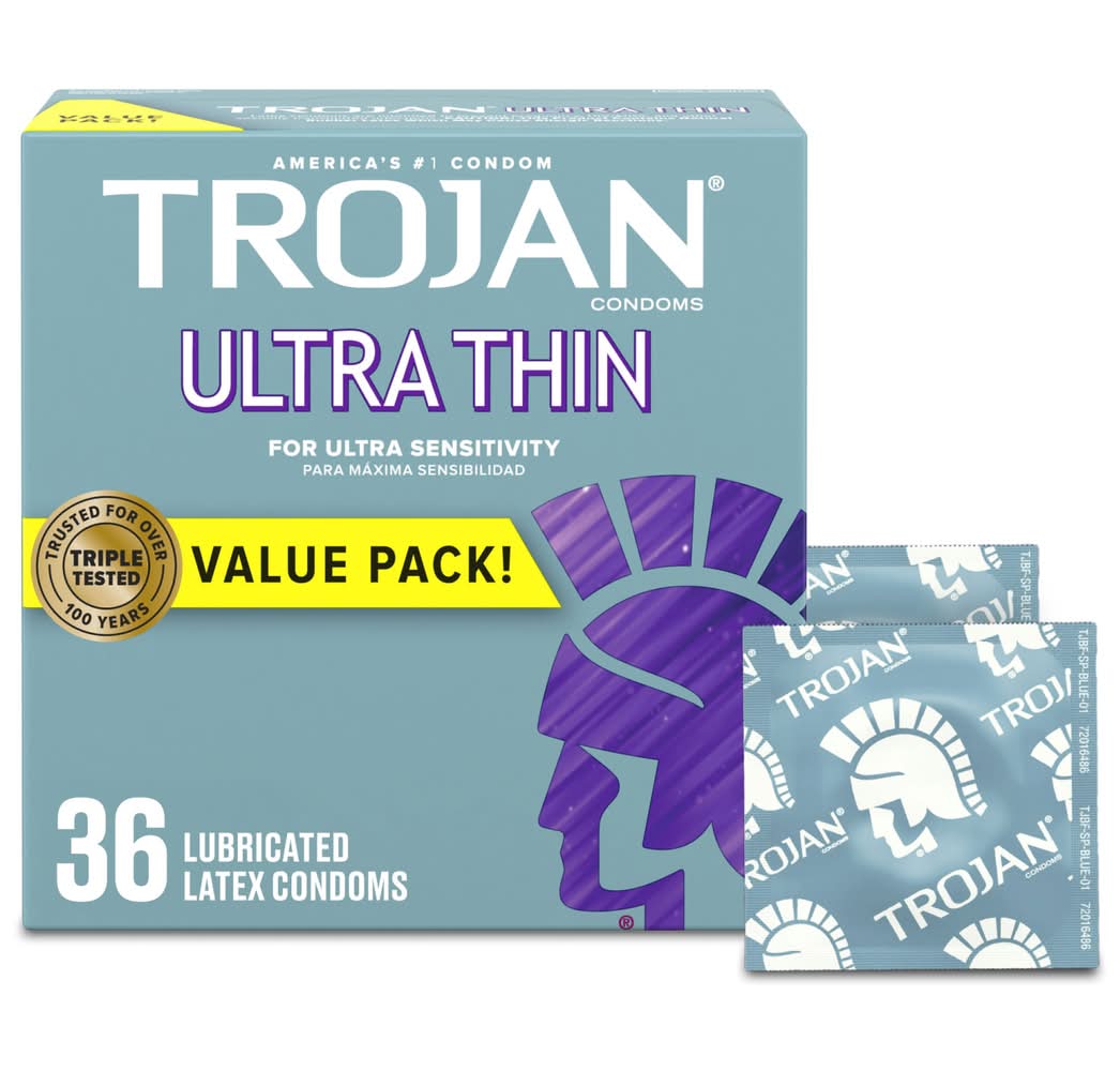 Trojan Ultra Thin Premium Lubricated Condoms (36 ct)