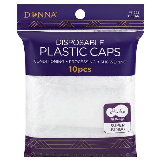 Donna Premium Collection Clear Disposable Plastic Caps (10 ct)