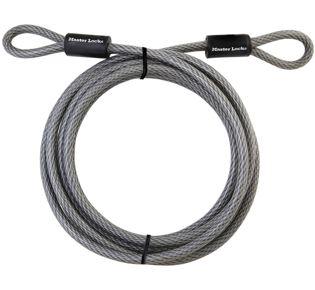 Master Lock 3/8 In. D X 180 In. L Vinyl Coated Steel Flexible Braided Steel Cable