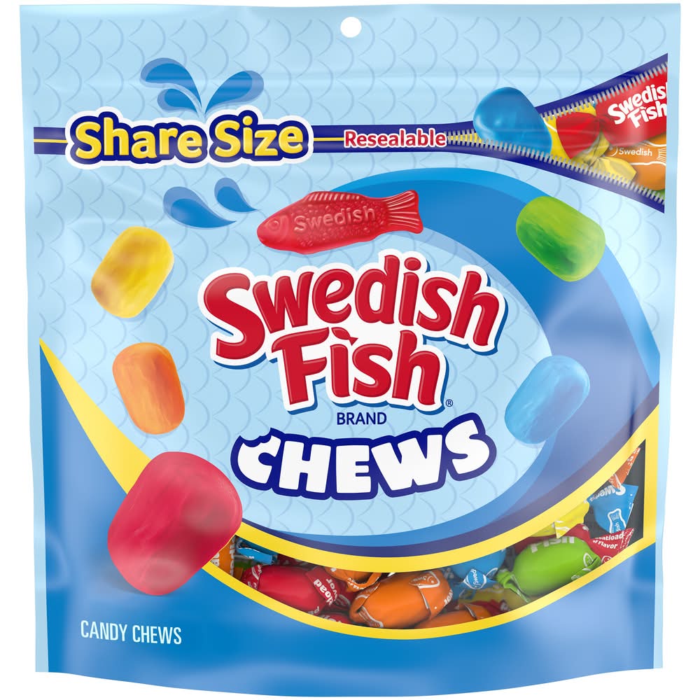 Swedish Fish Chews Soft & Chewy Candy Share Size, Assorted (8.12 oz)