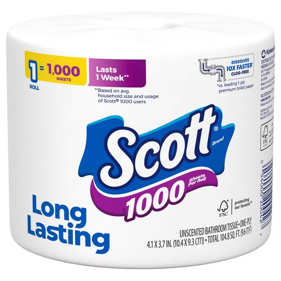 Scott Unscented Toilet Paper Roll (1 roll)