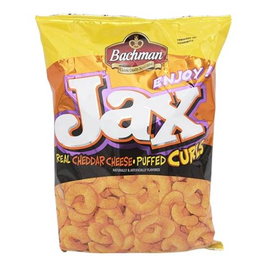 Bachman Jax Puffed Curls Real Cheddar Cheese Corn Snacks