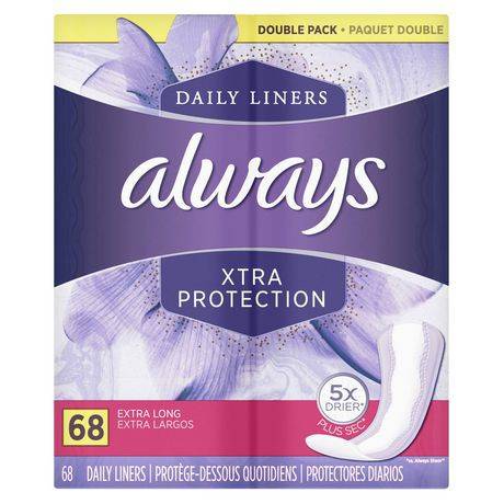 Always protège dessous quotidiens xtra protection extra long (68 unités)