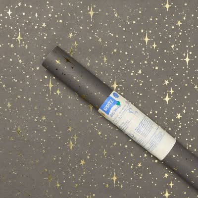 Spritz Foil Dotted Wrapping Paper, Dark Gray