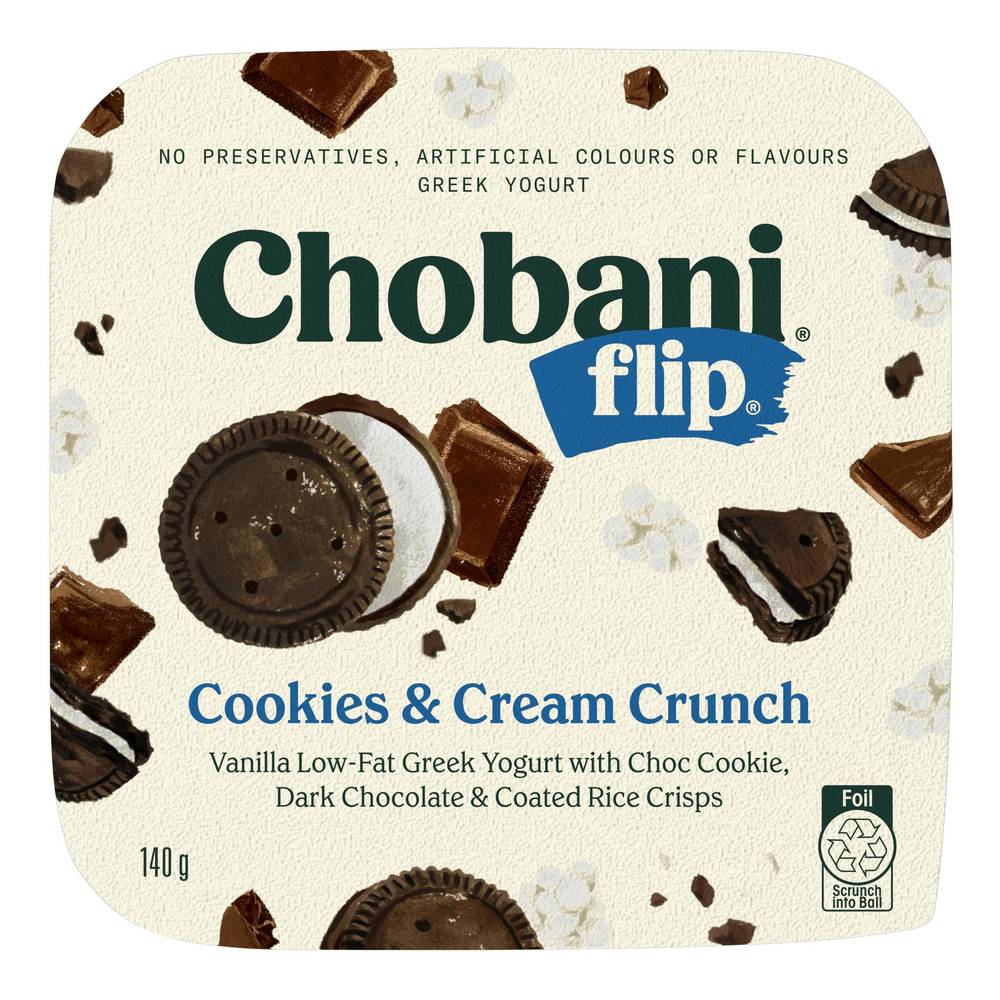 Chobani Flip Greek Yogurt, Cookies-Cream Crunch (140g)