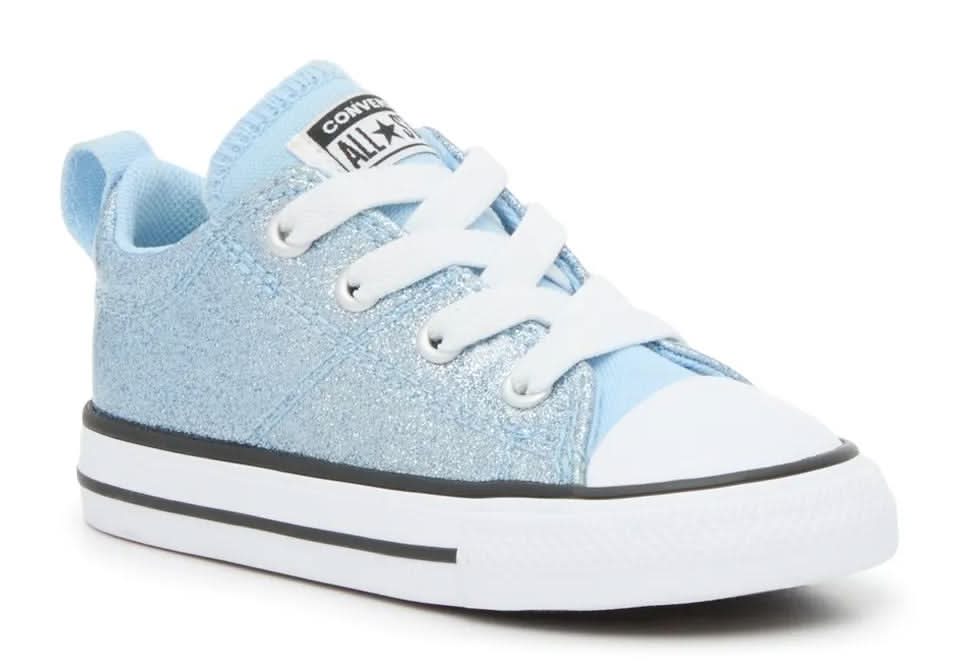 Converse Chuck Taylor All Star Glitter Madison Slip-On Sneaker - Kids' (Light Blue Medium - 7 Toddler)