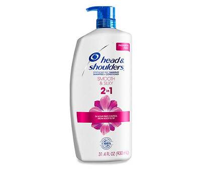 Head & Shoulders Smooth & Silky Paraben Free 2in1 Dandruff Shampoo and Conditioner (31 oz)