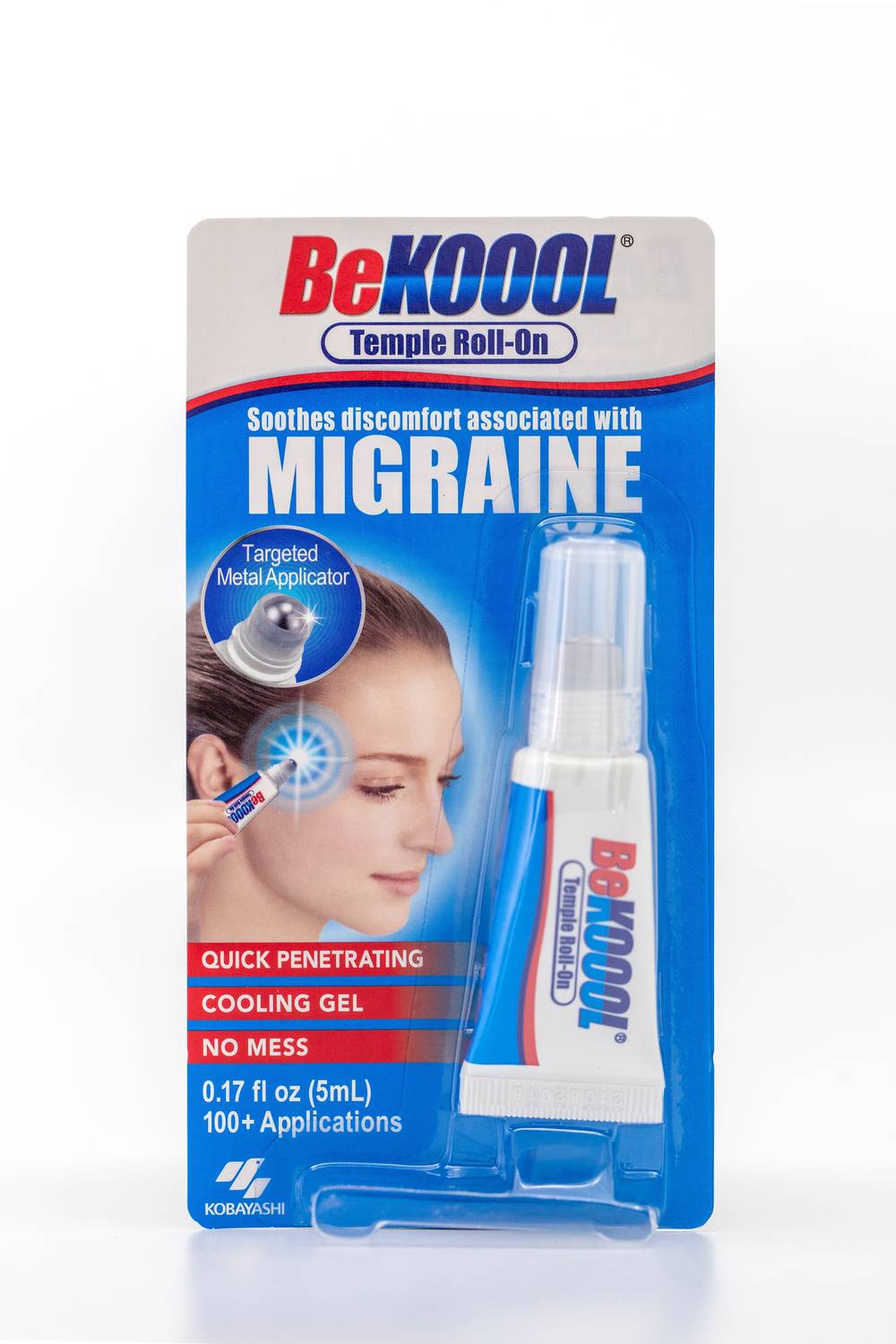 BeKOOOL Migraine Temple Roll on Cool Gel (0.17 fl oz)