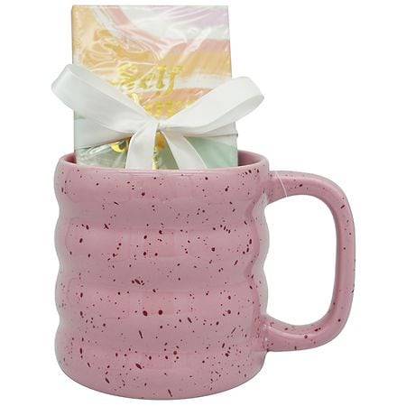 Festive Voice Speckled Pink Mug and Notebook Set