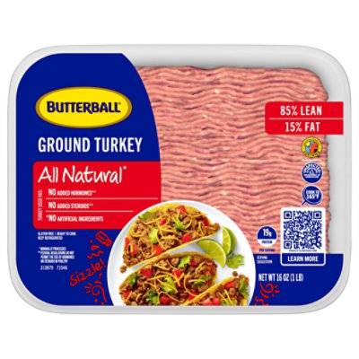 Butterball 85% Lean Ground Turkey (1 lbs)