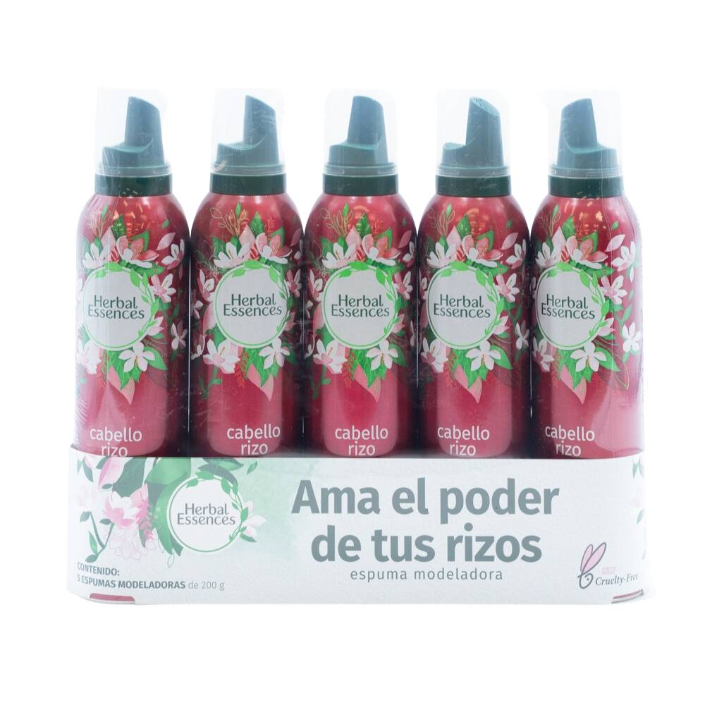 Herbal essences espuma modeladora cabello rizo jazmín (pack 5 x 200 g)
