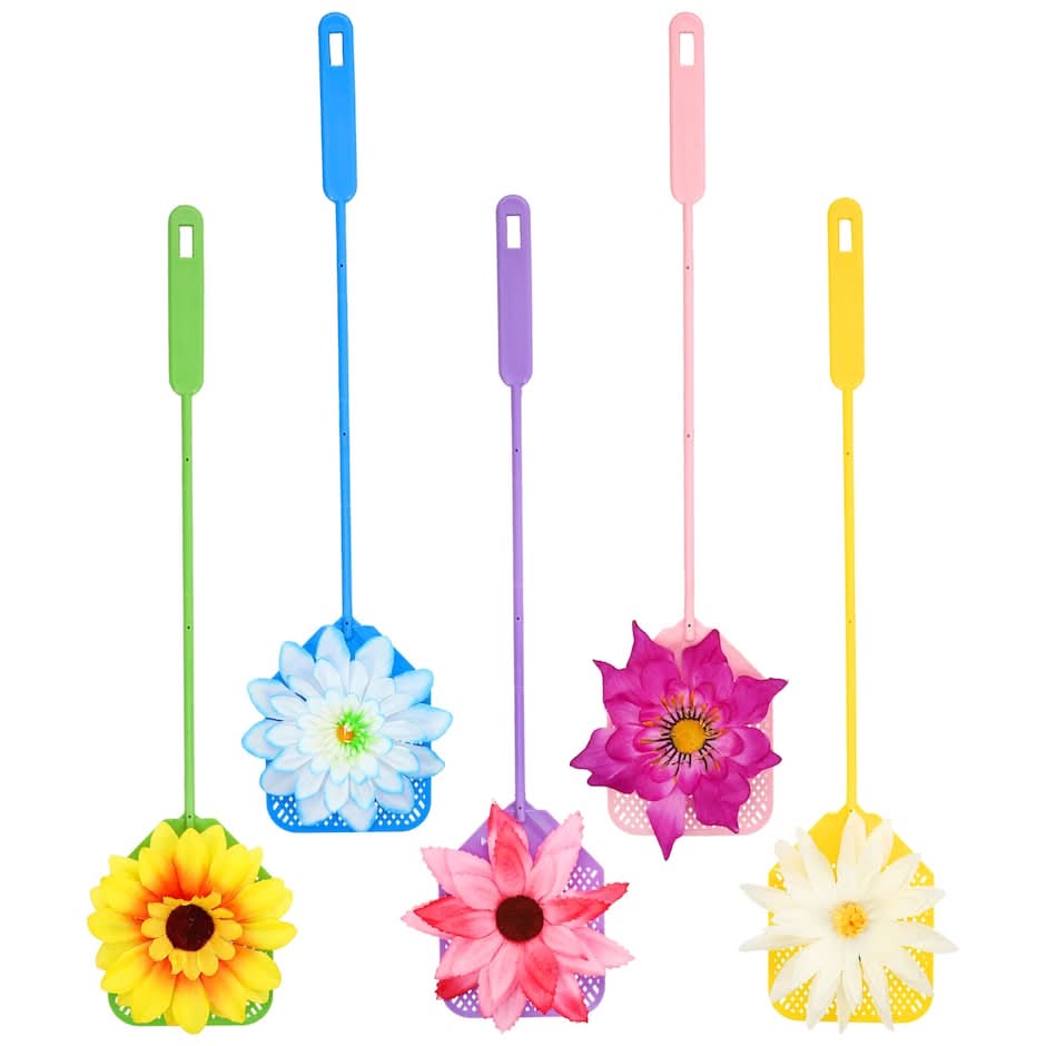 Essentials Fly Swatters with Flower Embellishments, 1 ct.
