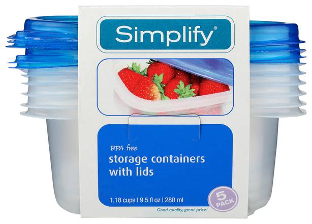 Simplify Rectangular Container - 5 Pack