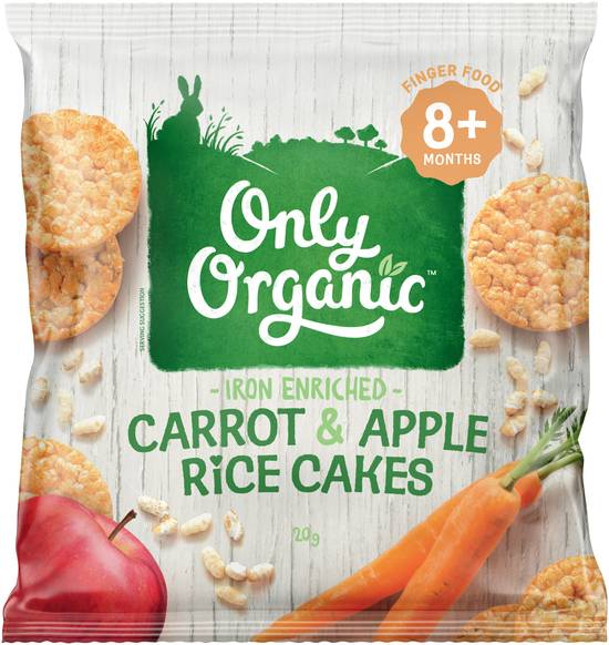 Only Organic Carrot Apple Rice Cakes 20 Gram