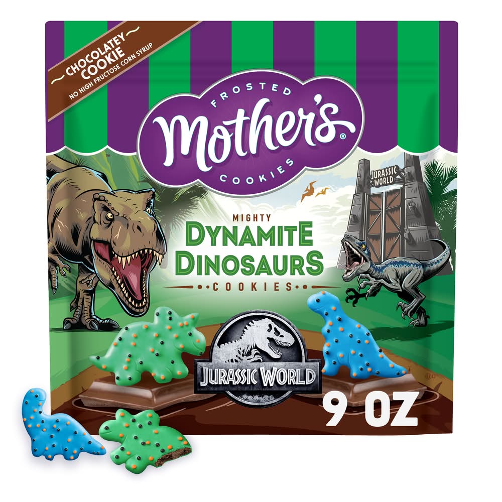 Mother's Mighty Dynamite Dinosaurs Chocolatey Animal Frosted Cookies (9 oz)