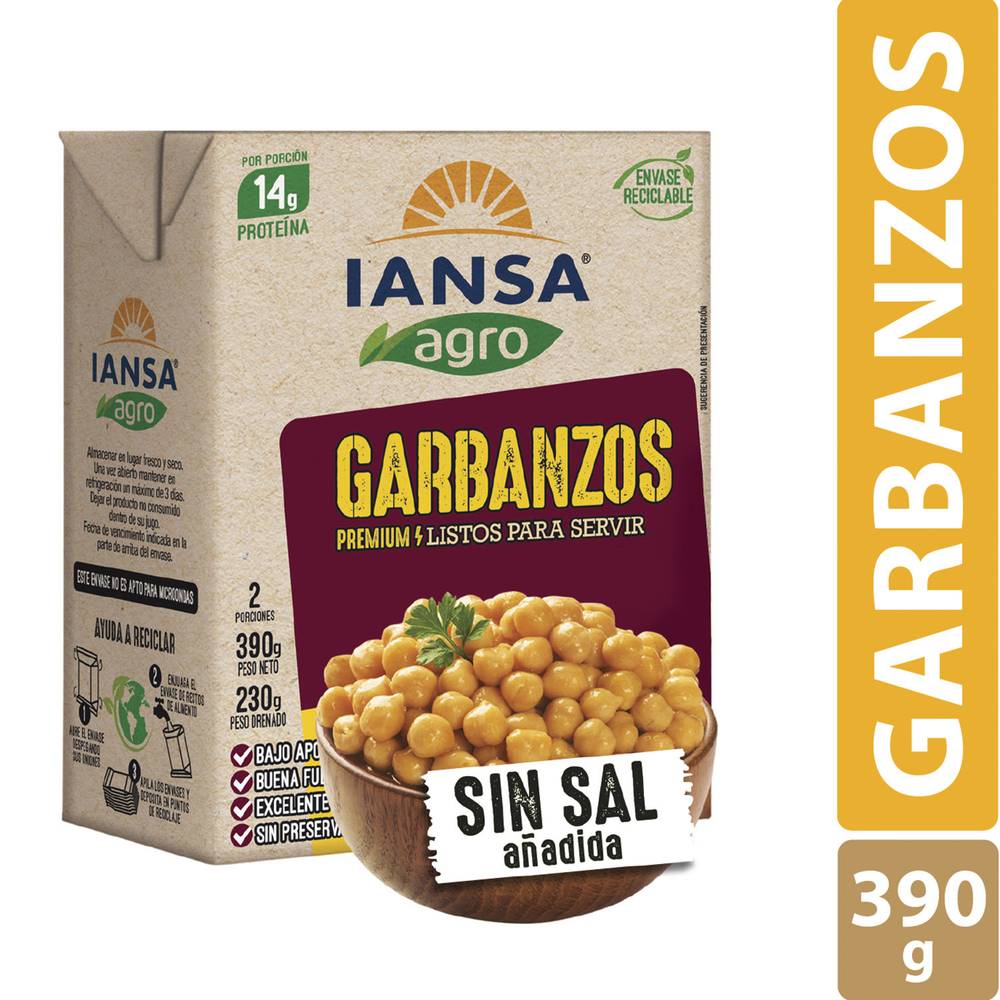 Iansa Agro · Garbanzos sin piel (390 g)