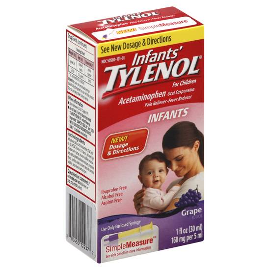 Infants' Tylenol Grape Flavor Pain + Fever Liquid Medicine