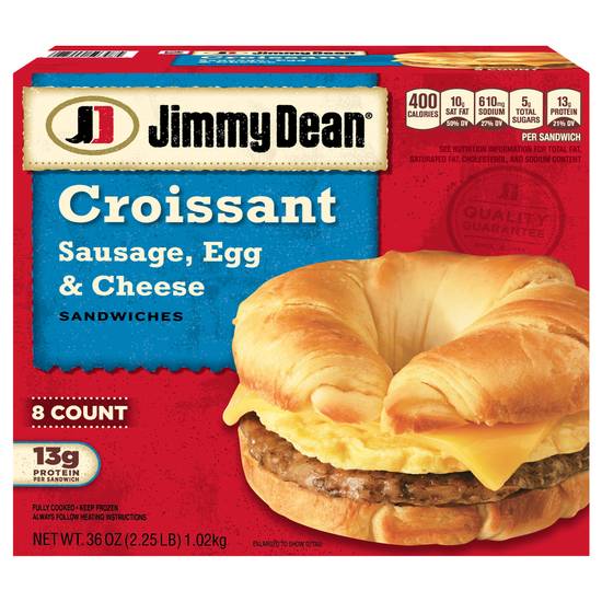 Jimmy Dean Croissant Sausage Egg and Cheese Sandwiches (8 ct)