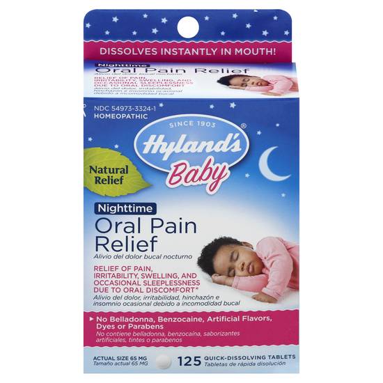 Hyland's Baby Oral Pain Relief Nighttime Quick-Dissolving Tablets (125 ct)