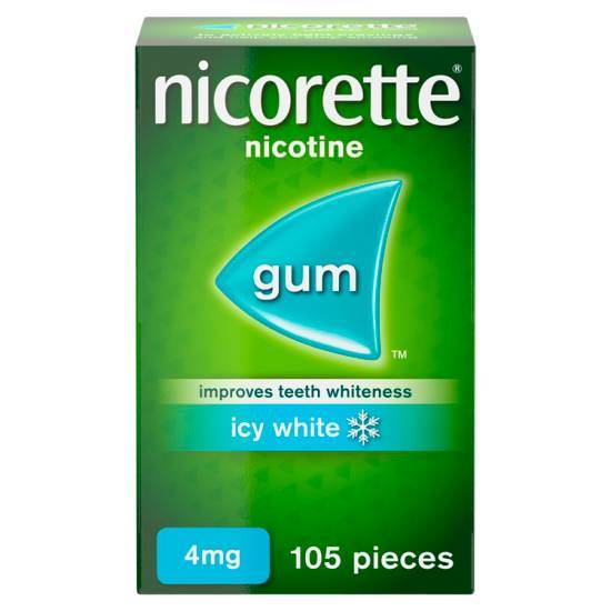 Nicorette Icy White 4mg Gum Nicotine Pieces (105 ct)