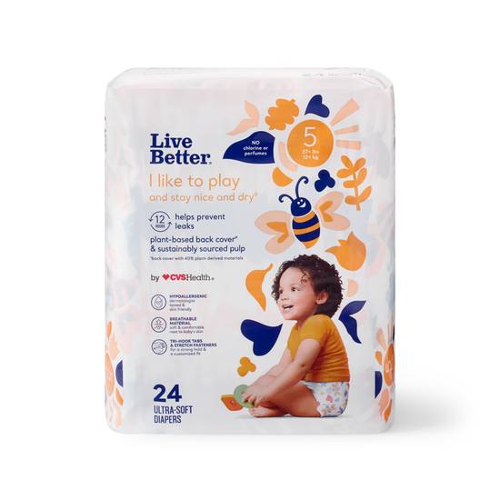 Live Better by CVS Health Diapers, Size 5, 24 CT