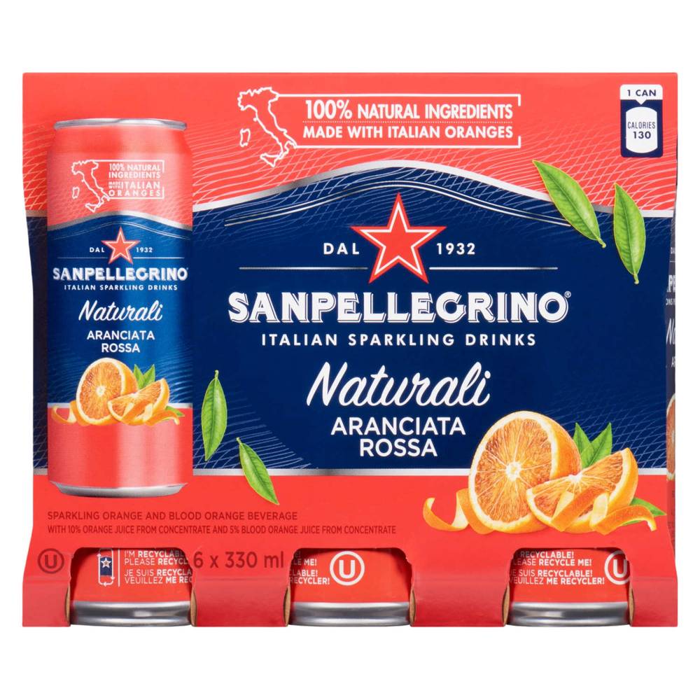 San Pellegrino Aranciata Rossa Sparkling Fruit Beverage (6x330 ml)