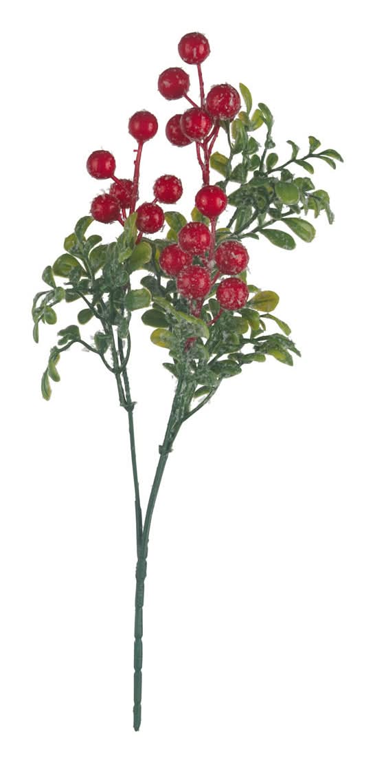 Holiday Style Christmas Artificial Berry and Leaves Pick Decor