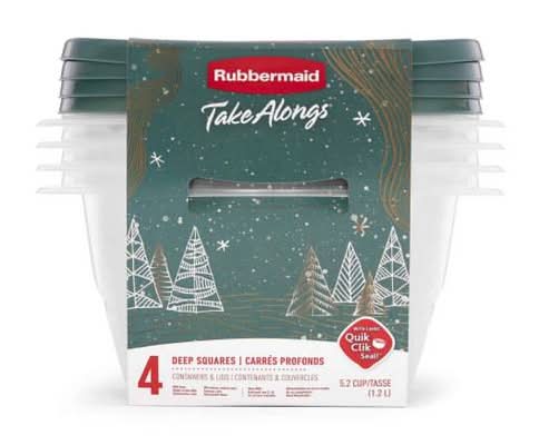 Rubbermaid Holiday Takealongs Deep Square 5.2c Blue Spruce 4 Pk.