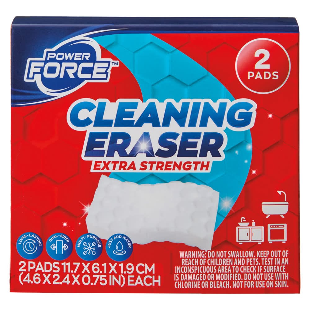 Power Force Cleaning Eraser Pads, 4.6x2.4x0.75 in (2 ct)