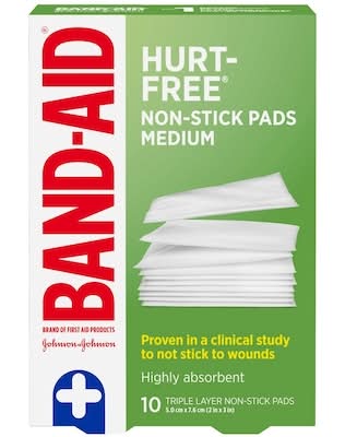 Band-aid compresses antiadhésives pour soins des plaies (10 unités) (m) - johnson's first aid non stick healing pads medium