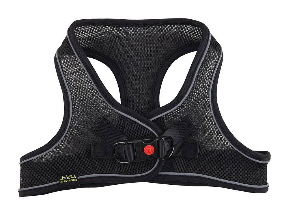 Friends Forever Black Mesh Reflective Dog Harness (Large)