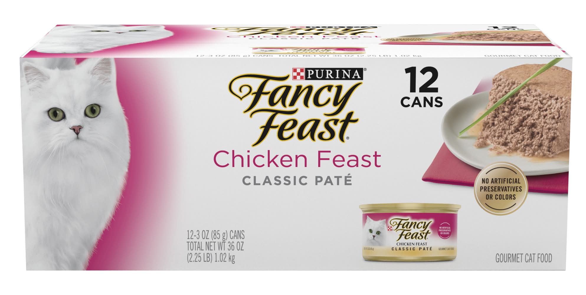 Purina Fancy Feast Classic Paté Wet Cat Food, Chicken Feast (12 x 3 oz)