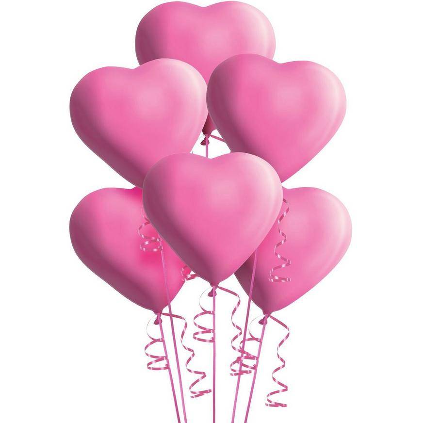 Party City Uninflated Heart Balloons (6 ct) (12 in/pink)