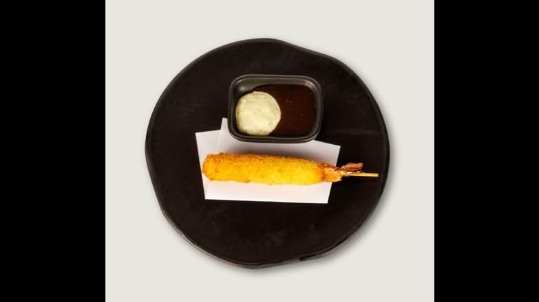 Kushiage de Camarón con Queso