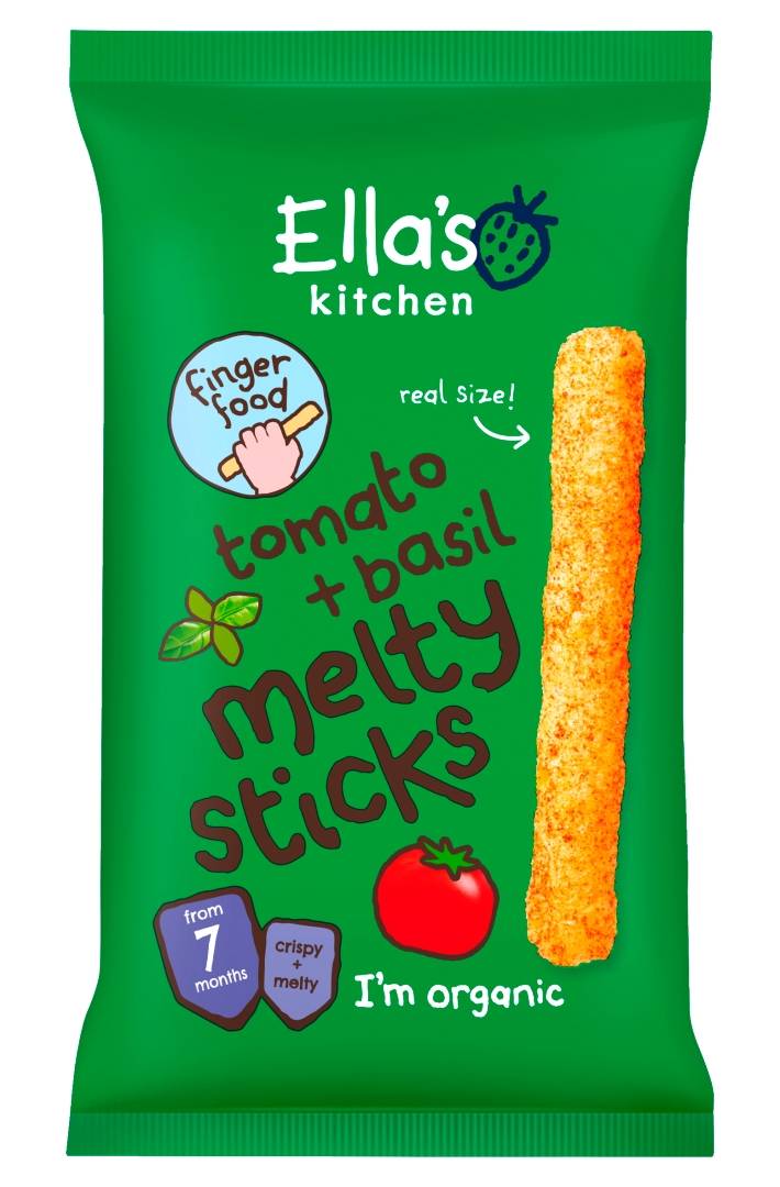 Ella's Kitchen Organic Tomato and Basil Melty Sticks Baby Snack 7+ Months (16g)