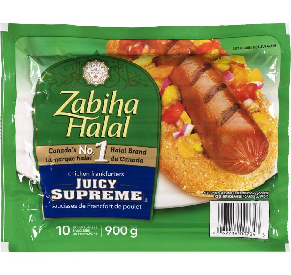 Zabiha Halal Juicy Supreme Chicken Frankfurters (900 g)